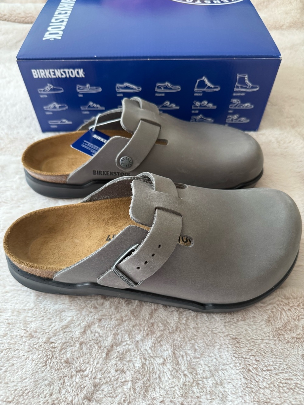 NWT Birkenstock Men’s Boston CT Clog Iron Oiled Leather Size 40 / 7 - Picture 3 of 14